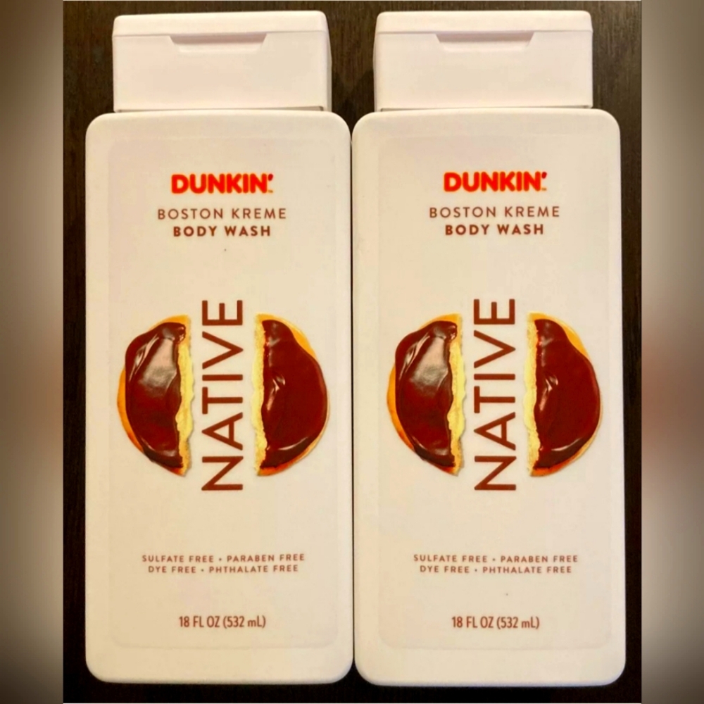 Native DUNKIN BOSTON KREME Body Wash 18 fl oz LIMITED EDITION Set of 2